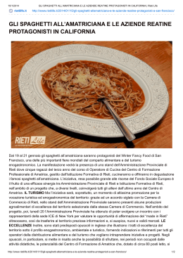 gli spaghetti all`amatriciana e le aziende reatine