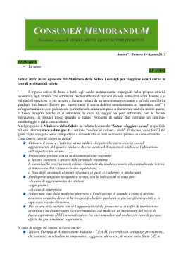 consumer memorandum - Associazione Consumatori Serenissima