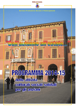 Programma “Dall`autunno all`estate…” 2014-2015