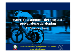 I materiali a supporto dei progetti di prevenzione del doping