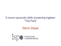 Il nuovo opuscolo dello screening inglese: “The Fact” Marco Zappa
