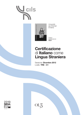 Certificazione di Italiano come Lingua Straniera