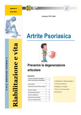 Opuscolo Artrite Psoriasica
