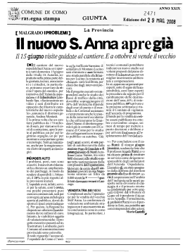 PII nuovo S. Anna apre - La rassegna stampa del Comune di Como