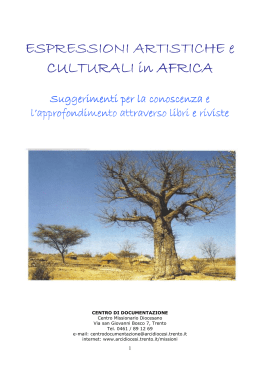 ESPRESSIONI ARTISTICHE e CULTURALI CULTURALI in AFRICA
