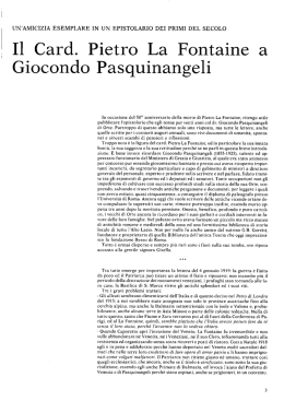 1 I1 Card. Pietro La Fontaine a Giocondo Pasquinangeli