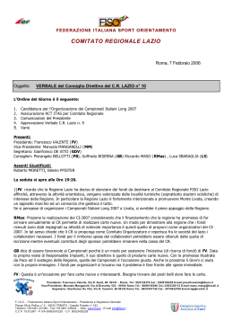 Verbale CR Lazio n°10 - Comitato Regionale FISO Lazio