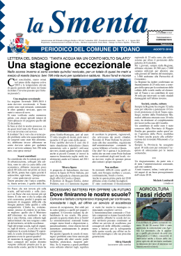 Giornale Comunale La Smenta – Agosto 2010