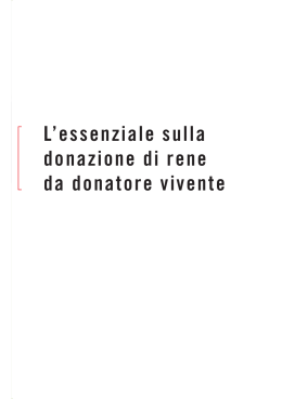 L`essenziale sulla donazione di rene da donatore vivente