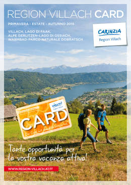 Region Villach Card L`offerta per l`estate della Region Villach CARD