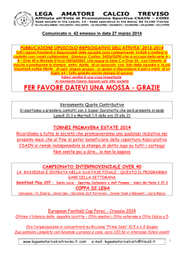 Com 42 del 27 03 2014 - Lega Amatori Calcio Treviso