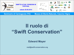 The Role of Swift Conservation - Museo Civico di Storia Naturale di