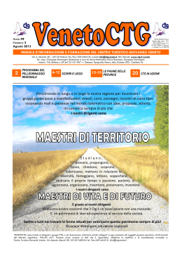 VenetoCTG n. 3 - Agosto 2013 - CTG Centro Turistico Giovanile