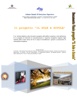 Il progetto "IL SOLE A SCUOLA" - Istituto Sciascia Fermi Sant`Agata