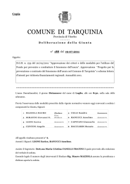 comune di tarquinia - Per il bene di Tarquinia