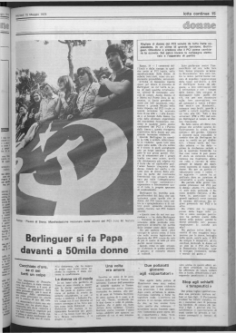 Berlinguer si fa Papa davanti a 50mila donne