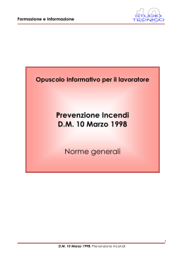 Prevenzione Incendi DM 10 Marzo 1998