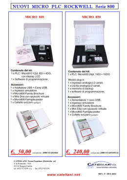 Promo Lancio MICRO 800 - Catellani Tecno Forniture Elettriche srl