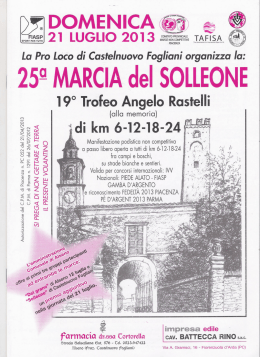 Castelnuovo Fogliani - 25ª Marcia del solleone
