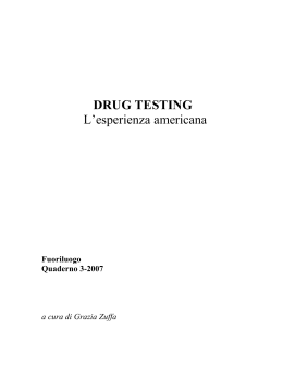 "Il drug testing nell`esperienza americana"