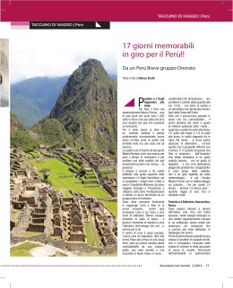 17 giorni memorabili in giro per il Perù