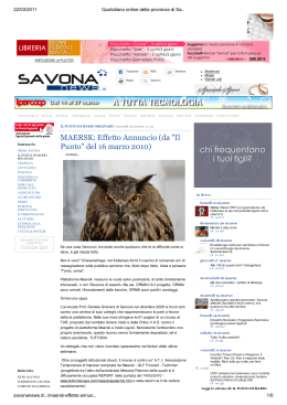 Savonanews.it analisi dell`effetto annuncio sui media