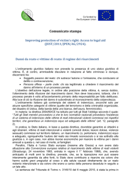 Comunicato stampa - Improving protection of victims` rights access