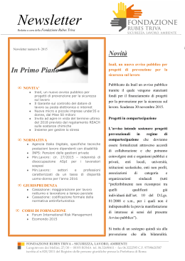 Newsletter 10/2015 - Fondazione Rubes Triva
