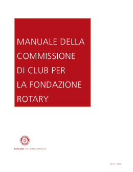 manuale della commissione di club per la fondazione rotary