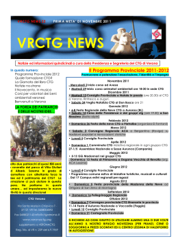 Verona Ctg News n. 33 - CTG Centro Turistico Giovanile
