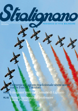 Domenica 9 agosto tradizionale show aereo con le Frecce Tricolori