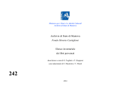 Archivio di Stato di Mantova Fondo librario Castiglioni Elenco