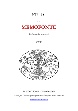 comitato redazionale - Fondazione Memofonte