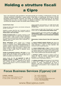 Holding e strutture fiscali a Cipro chipriotas