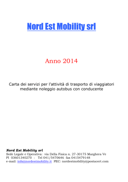 Carta dei servizi Nord Est Mobility
