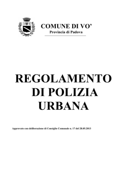 regolamento di polizia urbana