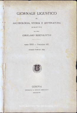 XXII (1897) - Società Ligure di Storia Patria