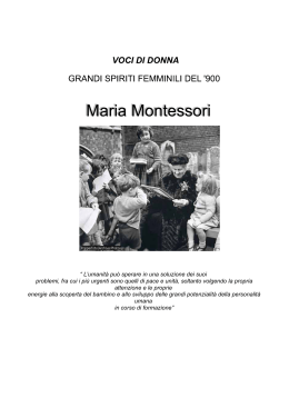 Grandi spiriti femminili del `900: Maria Montessori