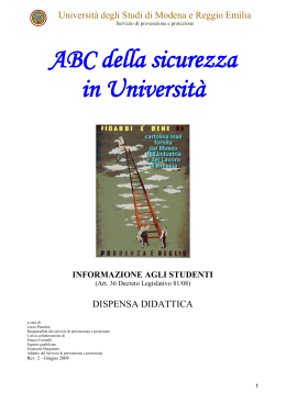 ABC della sicurezza - Università di Modena e Reggio Emilia