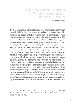 Libri luterani verso il Friuli: Vergerio, Trubar, Flacio