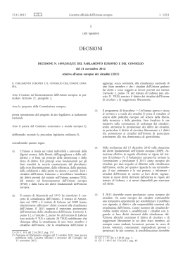 Decisione n. 1093/2012/UE del Parlamento europeo e del Consiglio