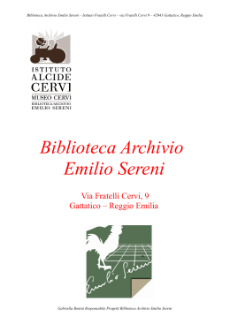 Programma Biblioteca Emilio Sereni