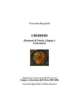 I Berberi - Elementi di storia, lingua e letteratura