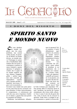 spirito santo e mondo nuovo - Arciconfraternita di Santo Stefano