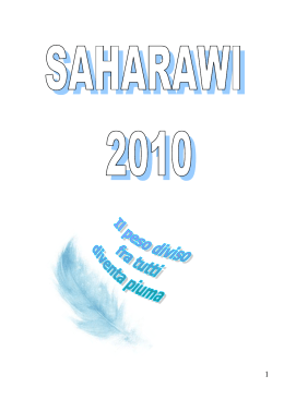 Accoglienza Saharawi 2010 - Associazione Da Donna a Donna