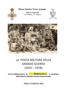Regie Poste e WW1 - IIS "Vittorio Veneto" Città della Vittoria