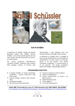 Corso di SALI di Schüßler - Naturopatia-IME