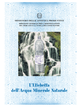 L`Etichetta dell`Acqua Minerale Naturale