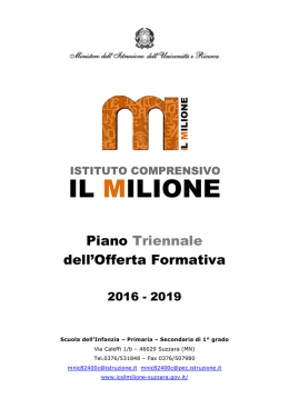 PTOF 2016-19 IL MILIONE