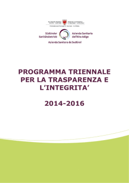 Programma triennale per la trasparenza e l`integrità 2014-2016